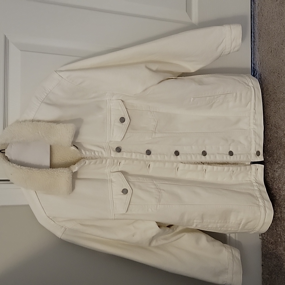 Cream/White denim jacket